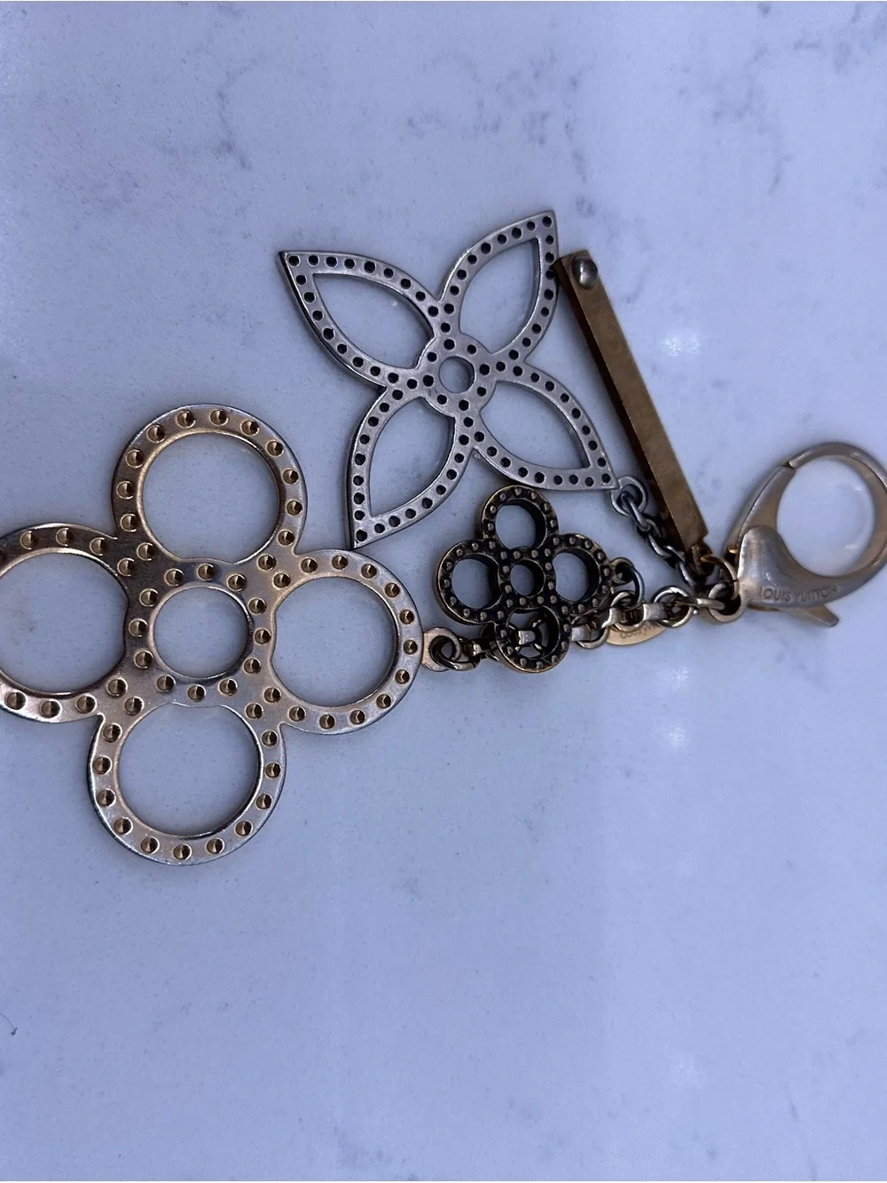 LOUIS VUITTON Goldtone Tapage key holder and bag charm